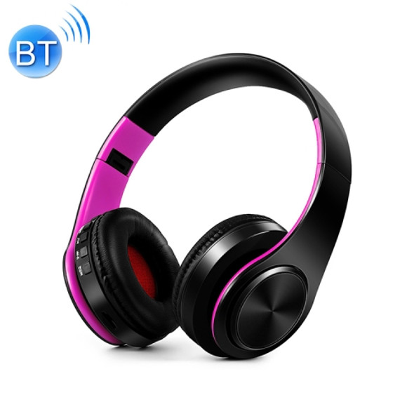 Headphones Bluetooth Headset Earphone Wireless Headphones Stereo Foldable Sport Earphone Microphone Headset Handfree MP3 Player(Black Rose)