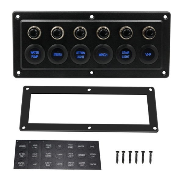CS-976A2 12-24V 6 Way Switches Single Touch Switch Panel for Car RV Boat Yacht