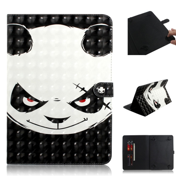 3D Colored Drawing Universal Horizontal Flip Leather Case, with Holder & Card Slot & Wallet for 10 inch Tablet PC(Angry Bear)