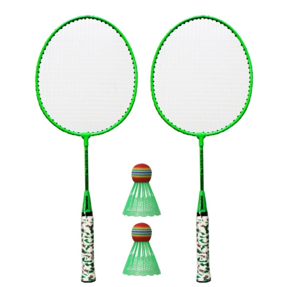REGAIL H6508 Badminton Racket + Racket Cover + Rainbow Badminton Set for Children(Green)