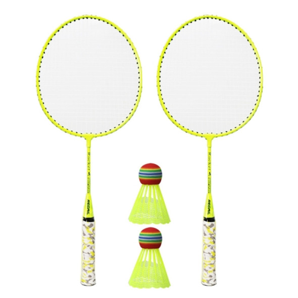 REGAIL H6508 Badminton Racket + Racket Cover + Rainbow Badminton Set for Children(Yellow)