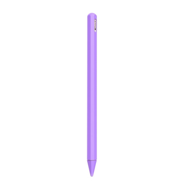 Stylus Pen Silica Gel Protective Case for Apple Pencil 2 (Light Purple)