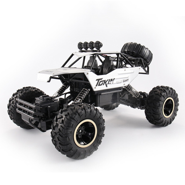 HD6026 1:12 Large Alloy Climbing Car Mountain Bigfoot Cross-country Four-wheel Drive Remote Control Car Toy, Size: 37cm(Silver)