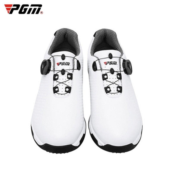 PGM Golf Breathable Rotating Buckle Sneakers Outdoor Sport Shoes for Men(Color:White Black Size:44)