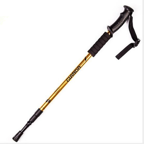 NECASIL Three-section Aluminum Alloy Straight Handle Retractable Trekking Trekking Pole(Gold)