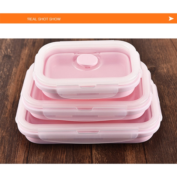 Scaleable Foldable Food-grade Silicone Insulated 3 Boxes Container Bento Box Kit(Pink)