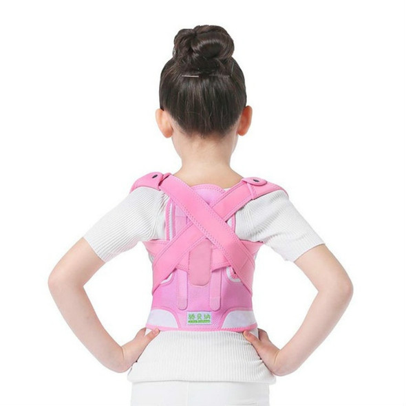 JBN-002 Children Posture Corrector Back Shoulder Lumbar Waist Supporting Correction Straighten Upper, Size:S(Pink)