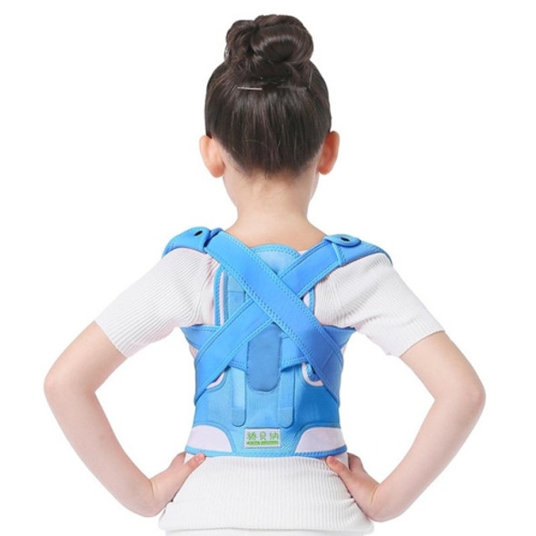 JBN-002 Children Posture Corrector Back Shoulder Lumbar Waist Supporting Correction Straighten Upper, Size:XL(Blue)