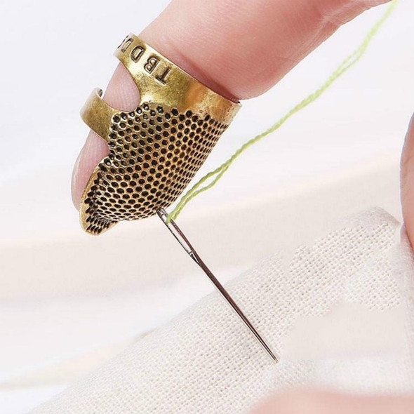 Household Adjustable Metal Sewing Thimble Finger Protectors Sewing Tools Accessories(S)