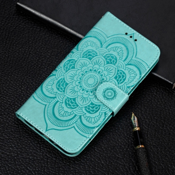 Mandala Embossing Pattern Horizontal Flip Leather Case for iPhone 11 Pro Max, with Holder & Card Slots & Wallet & Photo Frame & Lanyard(Green)