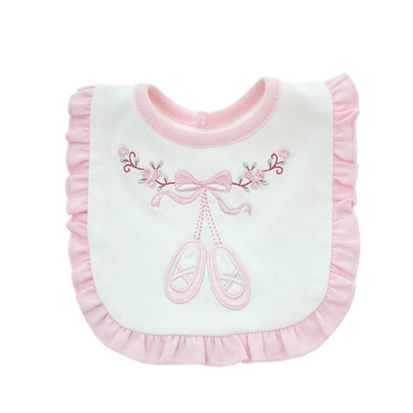 Heavy Industry Embroidered Princess Cotton Bib Baby Embroidered Saliva Towel(Ballet Shoes)