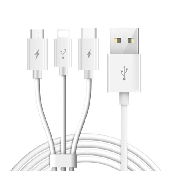 TOTUDESIGN Glory Series 3 In 1 5V 2.4A Multi-function Charging Data Cable, Length : 1.2m