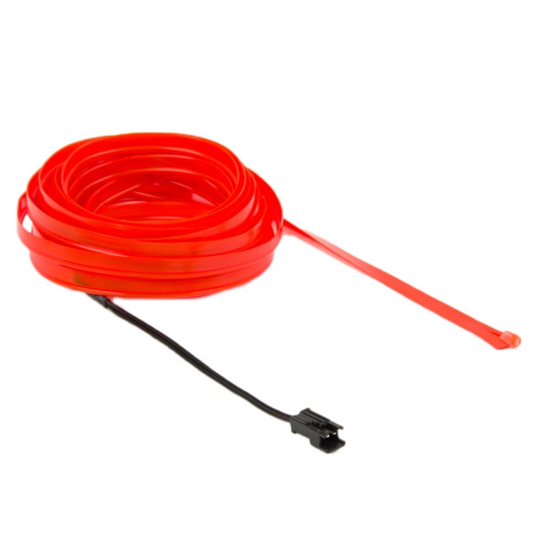 EL Cold Red Light Waterproof Flat Flexible Car Strip Light with Driver for Car Decoration, Length: 5m(Red)