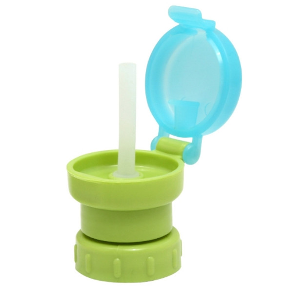 Children Portable Bottled Drinks Anti-overflow Anti-squash Replacement Straw Cap(Green)
