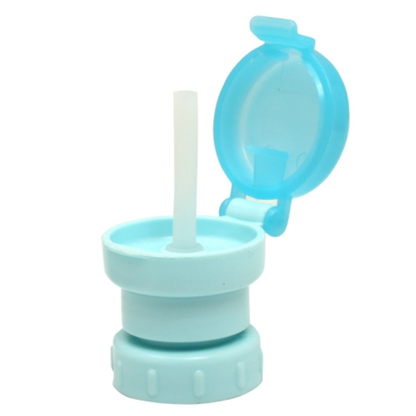 Children Portable Bottled Drinks Anti-overflow Anti-squash Replacement Straw Cap(Blue)