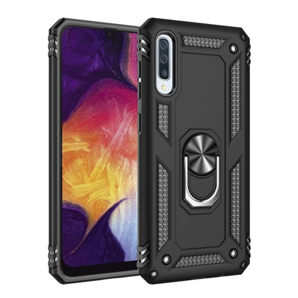 Armor Shockproof TPU + PC Protective Case for Galaxy A50, with 360 Degree Rotation Holder (Black)