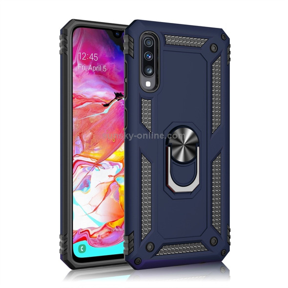 Armor Shockproof TPU + PC Protective Case for Galaxy A70, with 360 Degree Rotation Holder (Blue)