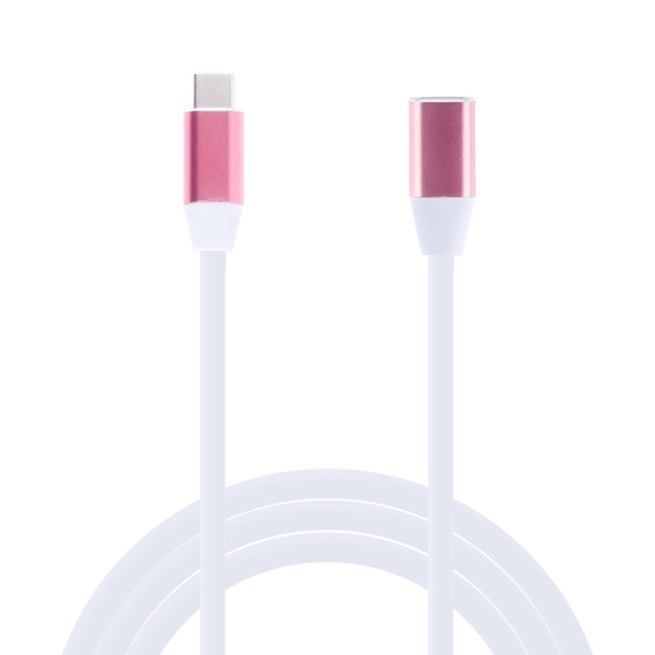 USB-C / Type-C Male to USB-C Female Aluminum Alloy Extender Extension Cable, Length: 1m(Pink)