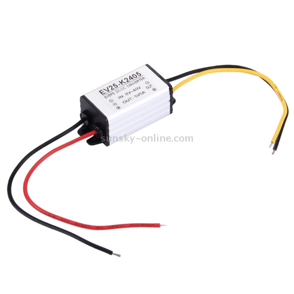 DC 8-40V to 5V Car Power Step Down Transformer, Rated Output Current: 5A
