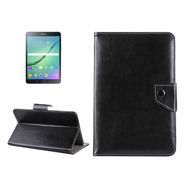 8 inch Tablets Leather Case Crazy Horse Texture Protective Case Shell with Holder for Galaxy Tab S2 8.0 T715 / T710, Cube U16GT, ONDA Vi30W, Teclast P86(Black)