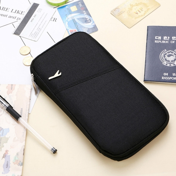 Multi-function Passport Travel Wallet Certificates Ticket Case with Card Slots & Wallet(Black)
