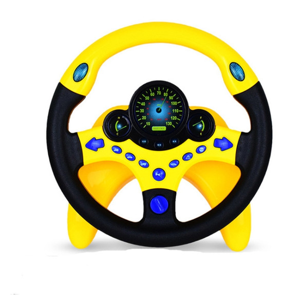 Simulation Steering Wheel Co-driver Seat Children Toy Traffic Cognitive Music Story Machine(Yellow)