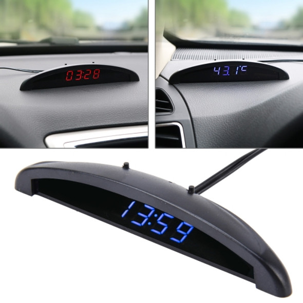 2 in 1 Car LED Digital Display Thermometer Clock