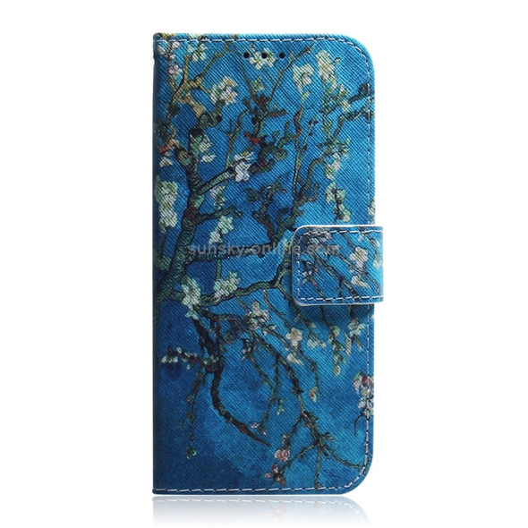 Apricot Flower Pattern Coloured Drawing Horizontal Flip Leather Case for Huawei P30 Lite / Nova 4e, with Holder & Card Slots & Wallet