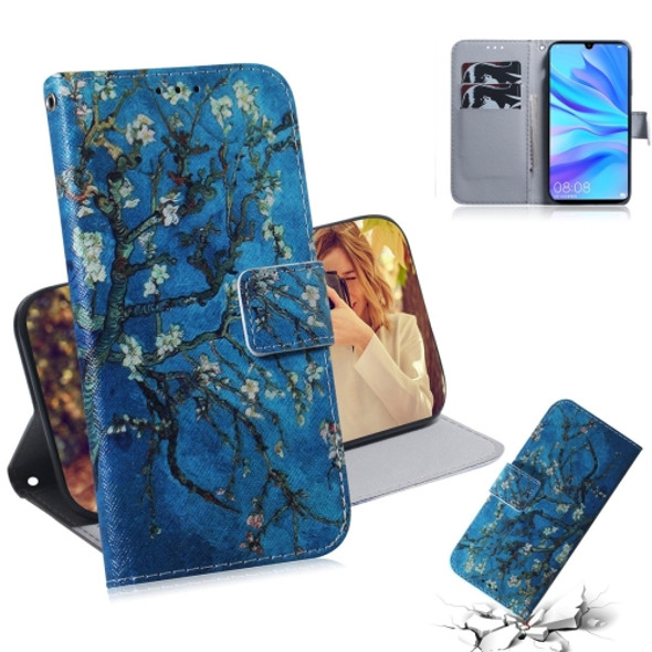 Apricot Flower Pattern Coloured Drawing Horizontal Flip Leather Case for Huawei P30 Lite / Nova 4e, with Holder & Card Slots & Wallet