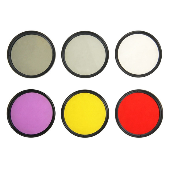 6 in 1 58mm ND2 Lens Filter + UV Lens Filter + Red Filter + FLD Filter + Yellow Filter + CPL Filter + Filter Adapter Ring Kitt for GoPro HERO5 Session /HERO4 Session