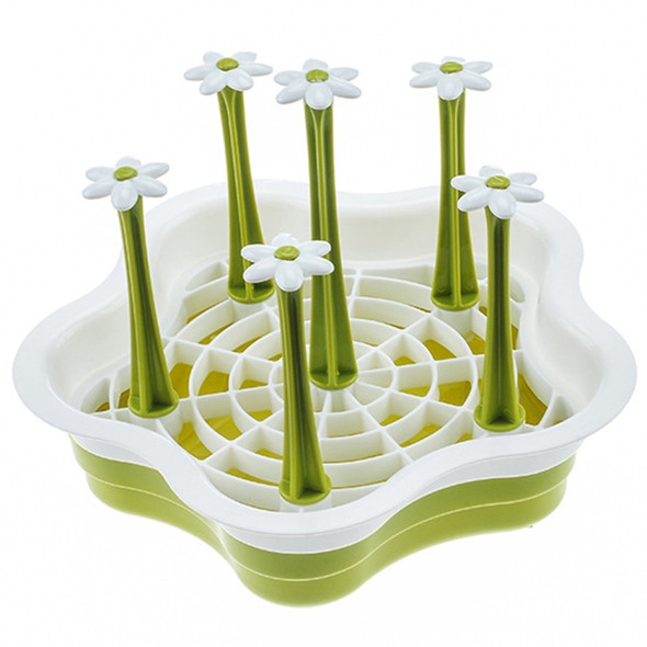 3 PCS Plum Blossom Shape Storage Gadget Plastic Shelf Drainage Cup Rack Kitchen Tool(Green)