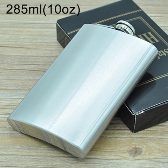 285mL (10oz) Outdoor Sports Handy Home Travel Wild Stainless Steel Portable Hip Flask(without Small Funnel)(Silver 285mL (10oz))