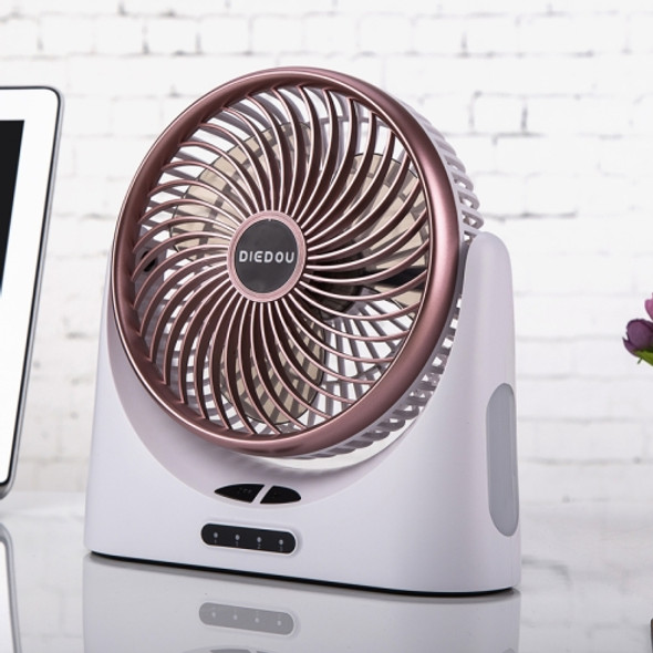 OCUBE D75 4W USB Charging Household Air Circulation Fan, with 3 Speed Control & Power Output Function(Rose Gold)