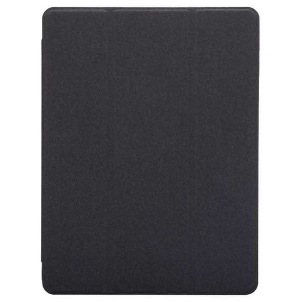 Cloth Texture Pattern Horizontal Flip Leather Case for iPad Pro 10.5 inch, with Three-folding Holder & Pen Slots (Black)