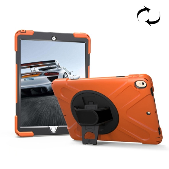 For iPad Pro 10.5 inch 360 Degree Rotation PC + Silicone Protective Case with Holder & Hand-strap (Orange)