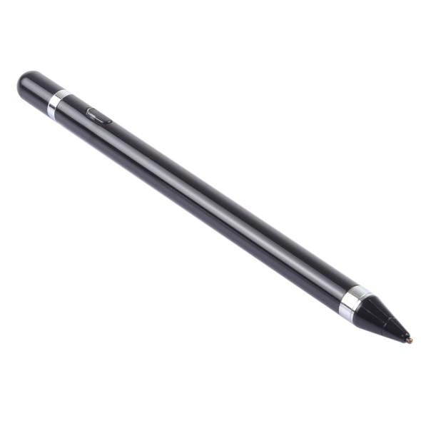 Short Universal Rechargeable Capacitive Touch Screen Stylus Pen with 2.3mm Superfine Metal Nib, For iPhone, iPad, Samsung, and Other Capacitive Touch Screen Smartphones or Tablet PC(Black)