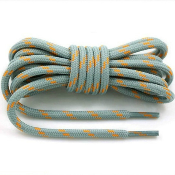 2 Pairs Round High Density Weaving Shoe Laces Outdoor Hiking Slip Rope Sneakers Boot Shoelace, Length:140cm(Light Gray-Orange)