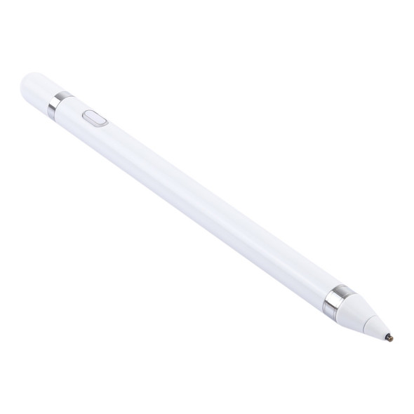 Short Universal Rechargeable Capacitive Touch Screen Stylus Pen with 2.3mm Superfine Metal Nib, For iPhone, iPad, Samsung, and Other Capacitive Touch Screen Smartphones or Tablet PC(White)