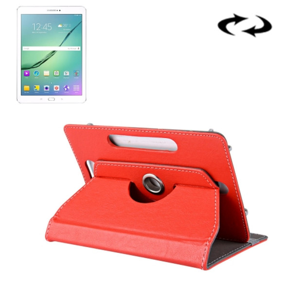 10 inch Tablets Leather Case Crazy Horse Texture 360 Degrees Rotation Protective Case Shell with Holder for Asus ZenPad 10 Z300C, Huawei MediaPad M2 10.0-A01W, Cube IWORK10(Red)