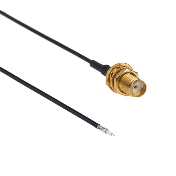 SMA Female Nut Bulkhead Pigtail RF Jumper 1.13mm Cable for PCB Board, Length: 8cm(Black)