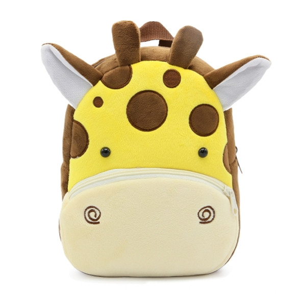 Kids 3D Animal Velvet Backpacks Children Cartoon Kindergarten Toys Gifts School Bags(Giraffe)