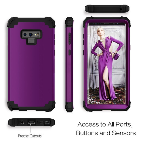 Shockproof 3 in 1 No Gap in the Middle Silicone + PC Case for Galaxy Note9 (Purple)