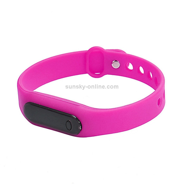 Delicate Sports Watches Rubber LED Women Mens Date Sports Bracelet Digital Wrist Watch(Rose rouge)