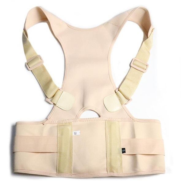 Male Female Adjustable Magnetic Posture Corrector Corset Back Men Brace Back Shoulder Belt Lumbar Support Straight XXL(Skin Color)