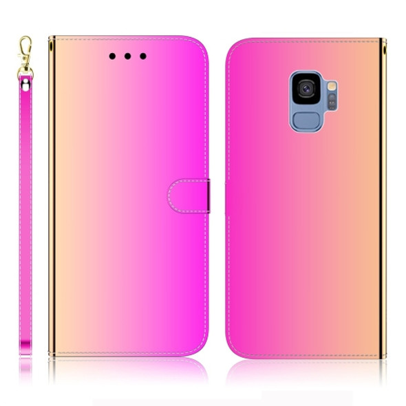 For Galaxy S9 Imitated Mirror Surface Horizontal Flip Leather Case with Holder & Card Slots & Wallet & Lanyard(Gradient Color)