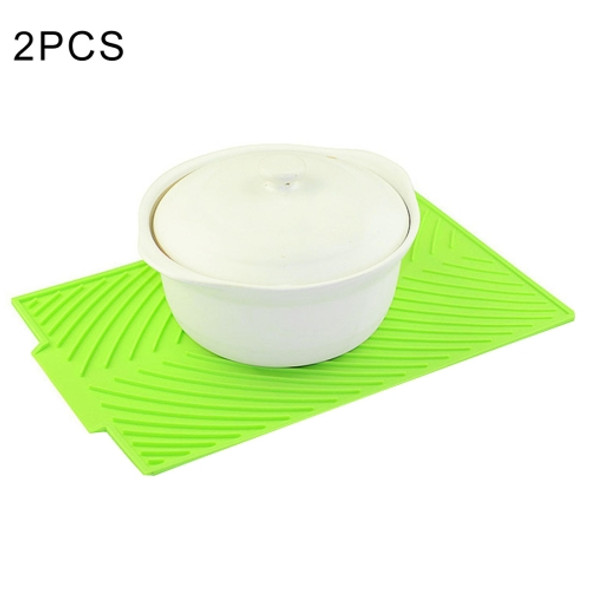 2 PCS Multi-function Silicone Foldable Water Filter Mat Drain Insulation Pad (Green)