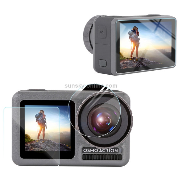Lens + Front and Back LCD Display HD Protective Film for DJI Osmo Action