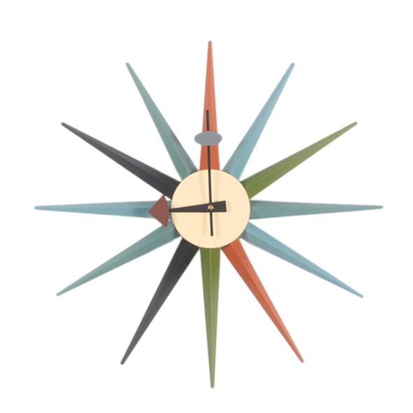 Simple Modern Sun Clock Creative Home Accessories Wall Clock(Color Pole)