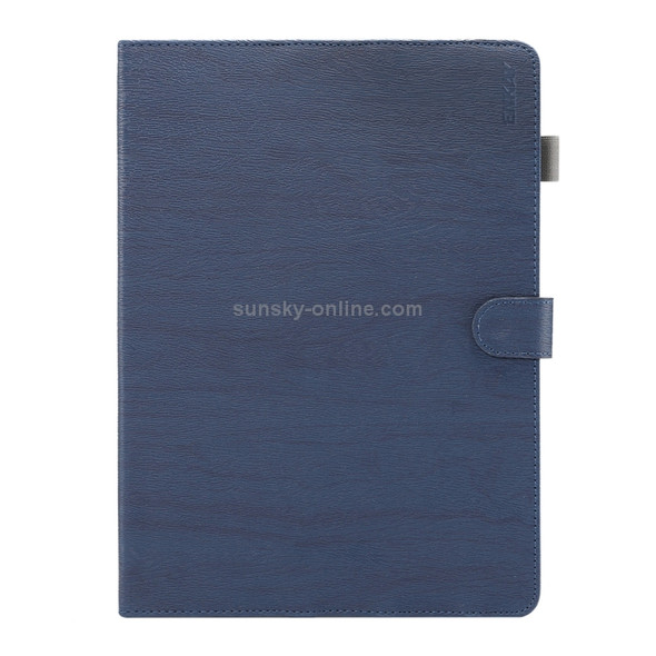 ENKAY Wood Texture + Plastic Bottom Case Horizontal Flip Leather Case for iPad Pro 11 inch (2018), with Holder & Sleep / Wake-up Function (Blue)