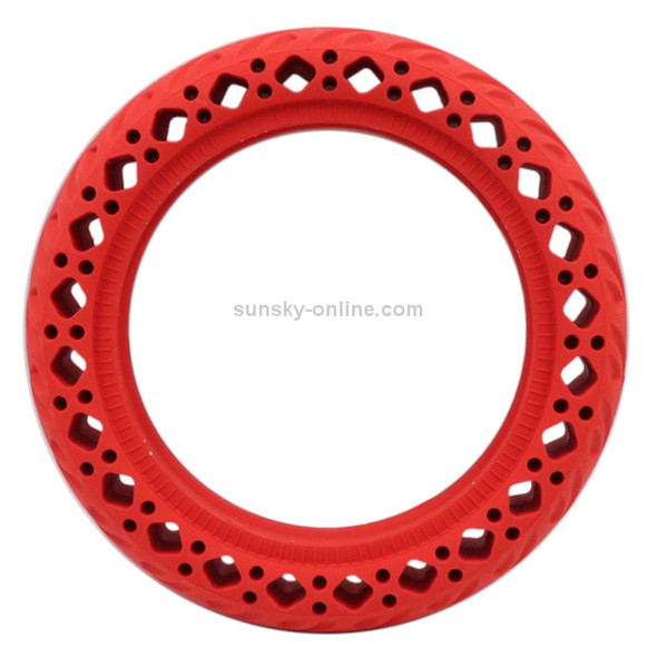 8.5 inch Electric Scooter Wear-resistant Shock-absorbing Decorative Pattern Tire Honeycomb Solid Tire, Suitable for Xiaomi Mijia M365(Red)